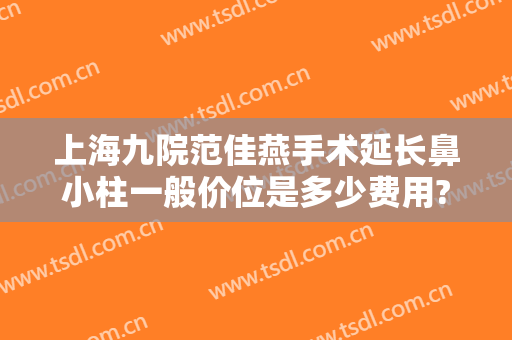 上海九院范佳燕手术延长鼻小柱一般价位是多少费用?贵不贵?