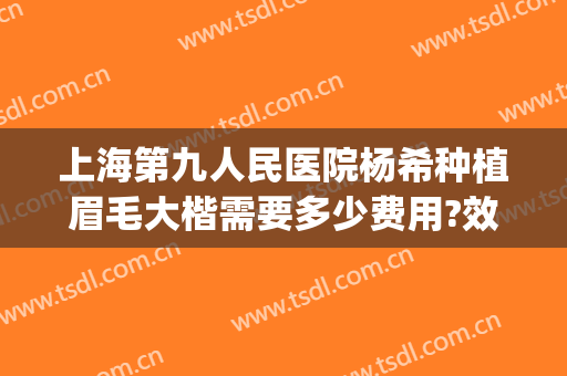 上海第九人民医院杨希种植眉毛大楷需要多少费用?效果怎么样?(上海第九人民医院做眉毛吗)