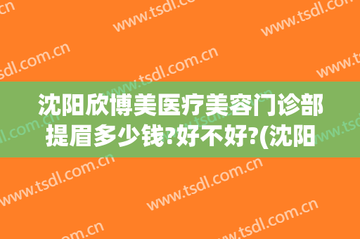 沈阳欣博美医疗美容门诊部提眉多少钱?好不好?(沈阳匠欣医疗美容整形医院怎么样)