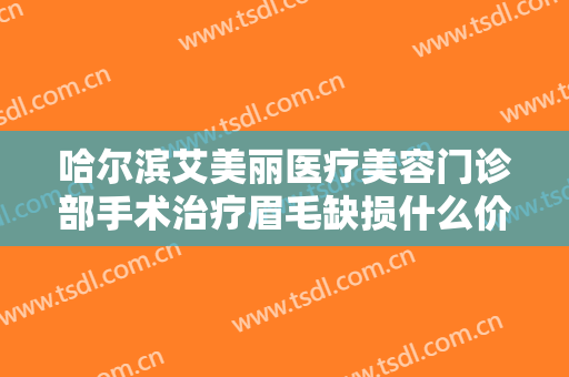 哈尔滨艾美丽医疗美容门诊部手术治疗眉毛缺损什么价格?效果怎么样?