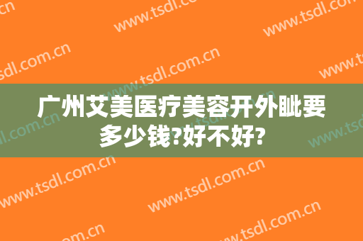 广州艾美医疗美容开外眦要多少钱?好不好?