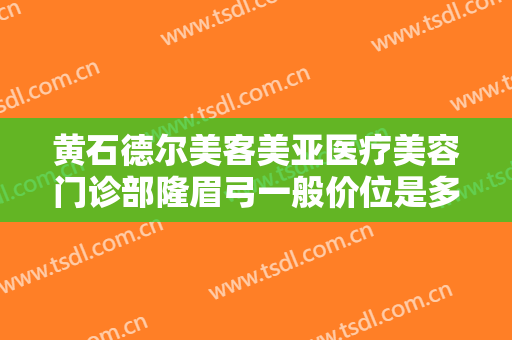 黄石德尔美客美亚医疗美容门诊部隆眉弓一般价位是多少?贵不贵?