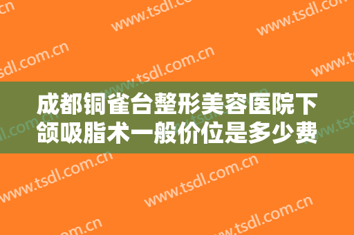 成都铜雀台整形美容医院下颌吸脂术一般价位是多少费用?效果怎么样?