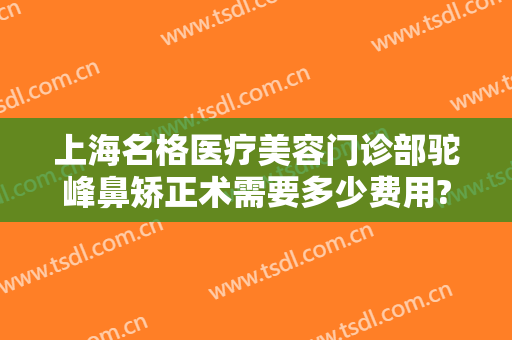 上海名格医疗美容门诊部驼峰鼻矫正术需要多少费用?需要多久恢复?