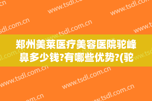 郑州美莱医疗美容医院驼峰鼻多少钱?有哪些优势?(驼峰鼻矫正手术一般价格)