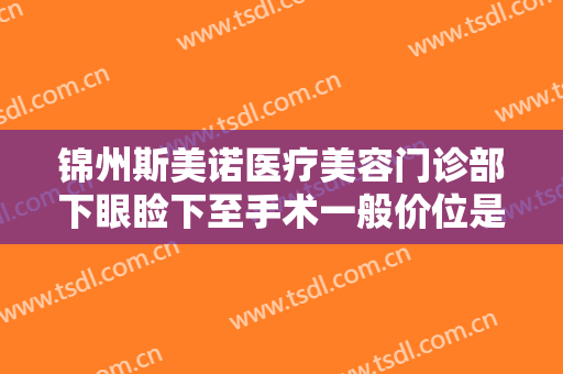 锦州斯美诺医疗美容门诊部下眼睑下至手术一般价位是多少费用?靠谱吗?