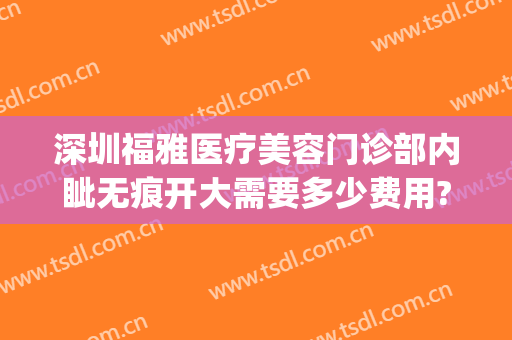 深圳福雅医疗美容门诊部内眦无痕开大需要多少费用?好不好?(深圳福雅医疗美容门诊部怎么样)