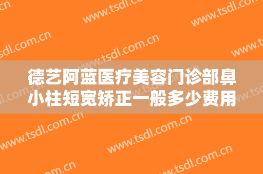 德艺阿蓝医疗美容门诊部鼻小柱短宽矫正一般多少费用?可靠吗?