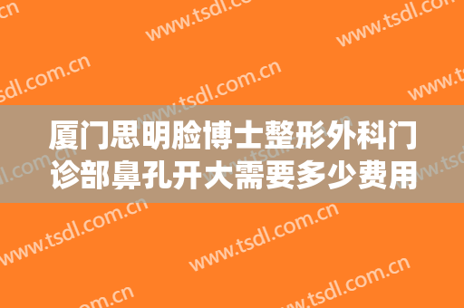厦门思明脸博士整形外科门诊部鼻孔开大需要多少费用?怎么样?(整容医院厦门)