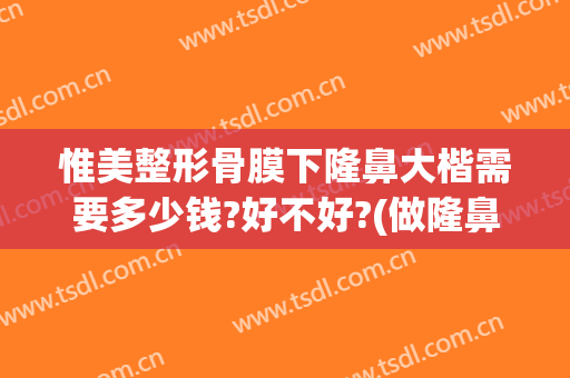 惟美整形骨膜下隆鼻大楷需要多少钱?好不好?(做隆鼻矫正多少钱)