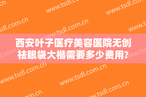 西安叶子医疗美容医院无创祛眼袋大楷需要多少费用?好不好?