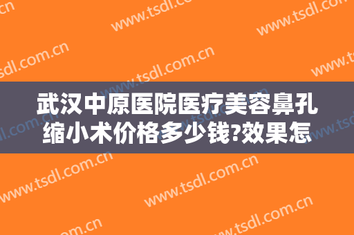 武汉中原医院医疗美容鼻孔缩小术价格多少钱?效果怎么样?