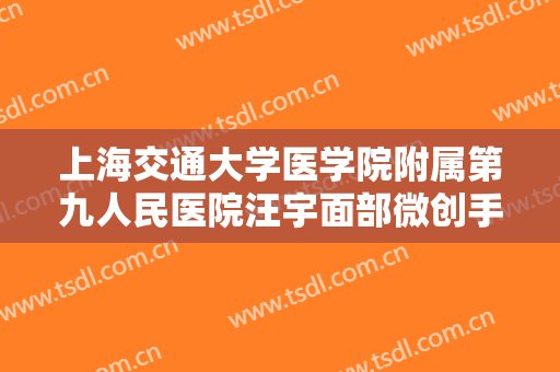 上海交通大学医学院附属第九人民医院汪宇面部微创手术提升什么价格?效果怎么样?