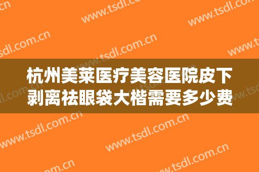 杭州美莱医疗美容医院皮下剥离祛眼袋大楷需要多少费用?可靠吗?(整形医院去眼袋)
