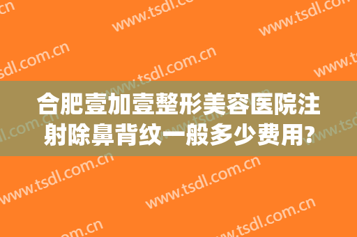合肥壹加壹整形美容医院注射除鼻背纹一般多少费用?需要多久恢复?(合肥壹加医疗美容医院牙齿矫正怎么样)