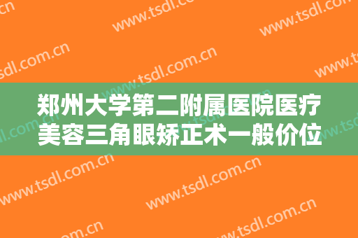 郑州大学第二附属医院医疗美容三角眼矫正术一般价位是多少?贵不贵?