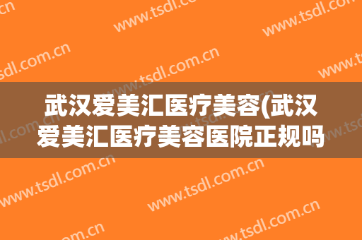 武汉爱美汇医疗美容(武汉爱美汇医疗美容医院正规吗)