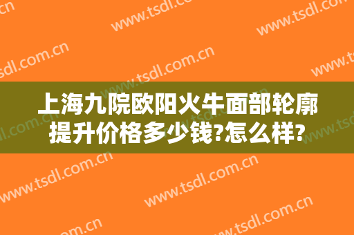 上海九院欧阳火牛面部轮廓提升价格多少钱?怎么样?
