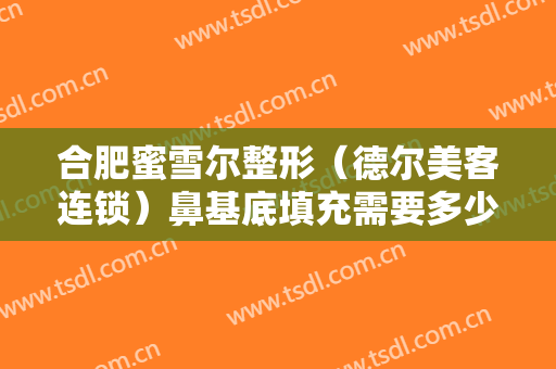 合肥蜜雪尔整形（德尔美客连锁）鼻基底填充需要多少费用?贵不贵?