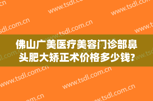 佛山广美医疗美容门诊部鼻头肥大矫正术价格多少钱?有哪些优势?(佛山广美整形美容价格表)
