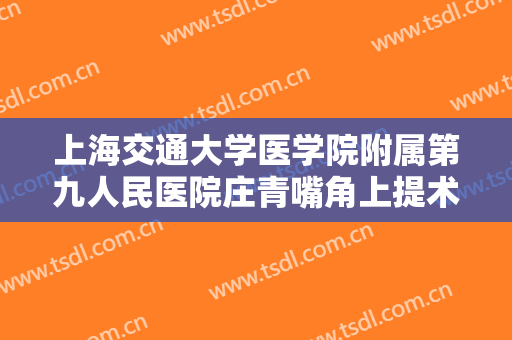 上海交通大学医学院附属第九人民医院庄青嘴角上提术一般价位是多少?效果怎么样?