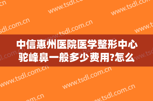 中信惠州医院医学整形中心驼峰鼻一般多少费用?怎么样?(荆州驼峰鼻整形费用)