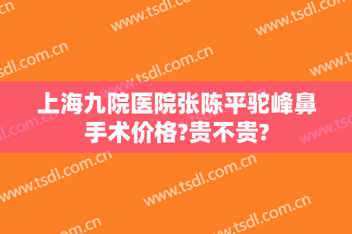 上海九院医院张陈平驼峰鼻手术价格?贵不贵?