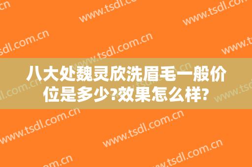 八大处魏灵欣洗眉毛一般价位是多少?效果怎么样?