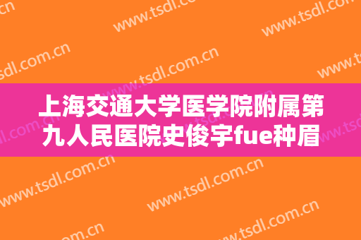 上海交通大学医学院附属第九人民医院史俊宇fue种眉毛一般价位是多少?怎么样?