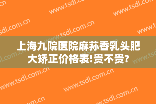 上海九院医院麻荪香乳头肥大矫正价格表!贵不贵?