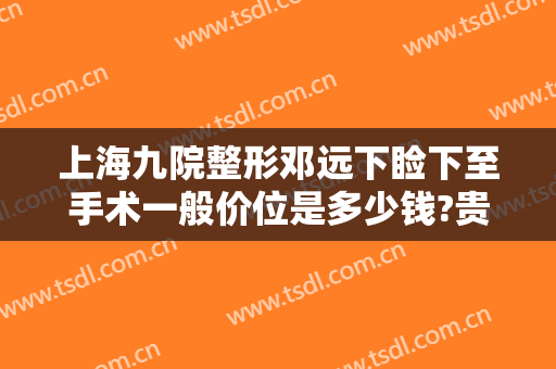 上海九院整形邓远下睑下至手术一般价位是多少钱?贵不贵?