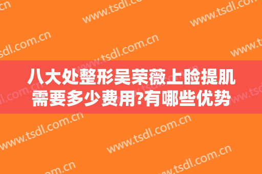 八大处整形吴荣薇上睑提肌需要多少费用?有哪些优势?