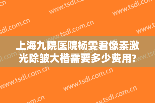 上海九院医院杨雯君像素激光除皱大楷需要多少费用?好不好?
