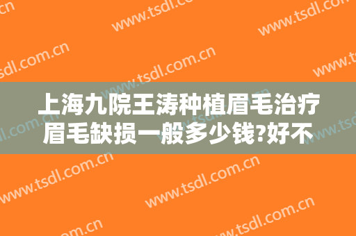 上海九院王涛种植眉毛治疗眉毛缺损一般多少钱?好不好?