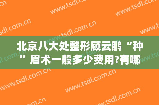 北京八大处整形顾云鹏“种”眉术一般多少费用?有哪些优势?(北京提眉手术需要多少钱)