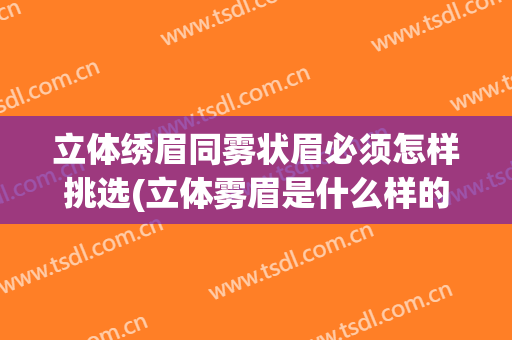 立体绣眉同雾状眉必须怎样挑选(立体雾眉是什么样的)