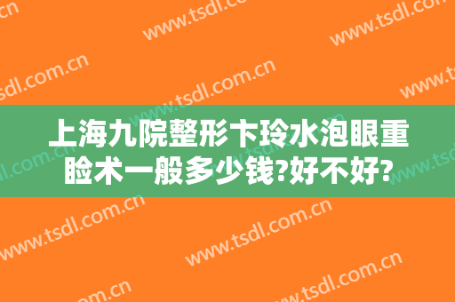 上海九院整形卞玲水泡眼重睑术一般多少钱?好不好?
