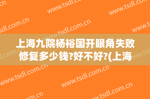 上海九院杨裕国开眼角失败修复多少钱?好不好?(上海九院眼皮下垂手术需要多少钱)
