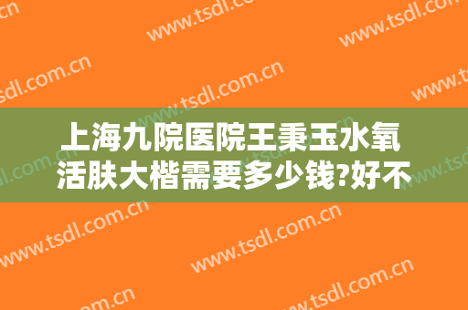 上海九院医院王秉玉水氧 活肤大楷需要多少钱?好不好?