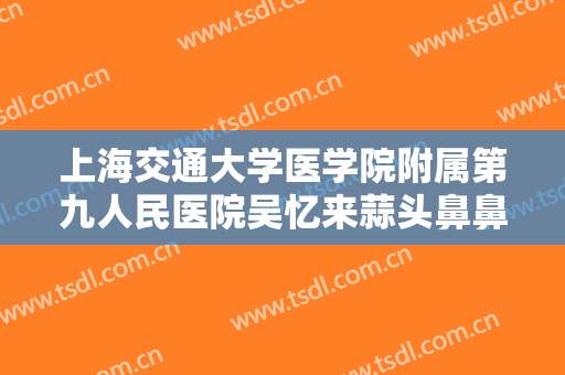 上海交通大学医学院附属第九人民医院吴忆来蒜头鼻鼻型矫正需要多少费用?怎么样?