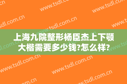 上海九院整形杨臣杰上下颚大楷需要多少钱?怎么样?