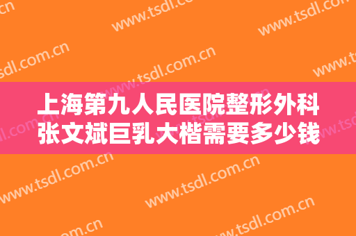 上海第九人民医院整形外科张文斌巨乳大楷需要多少钱?靠谱吗?