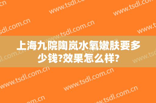 上海九院陶岚水氧嫩肤要多少钱?效果怎么样?