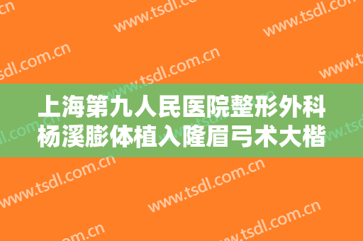 上海第九人民医院整形外科杨溪膨体植入隆眉弓术大楷需要多少费用?效果怎么样?