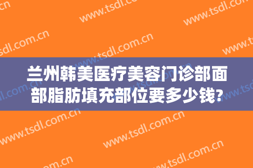 兰州韩美医疗美容门诊部面部脂肪填充部位要多少钱?需要多久恢复?(韩美整形美容医院兰州)