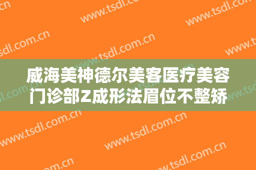 威海美神德尔美客医疗美容门诊部Z成形法眉位不整矫正术一般价位是多少费用?靠谱吗?