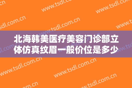 北海韩美医疗美容门诊部立体仿真纹眉一般价位是多少钱?效果怎么样?