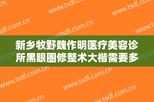 新乡牧野魏作明医疗美容诊所黑眼圈修整术大楷需要多少钱?贵不贵?