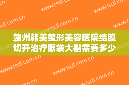 赣州韩美整形美容医院结膜切开治疗眼袋大楷需要多少钱?好不好?