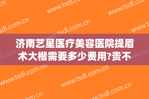 济南艺星医疗美容医院提眉术大楷需要多少费用?贵不贵?(济南艺星整形价格表)